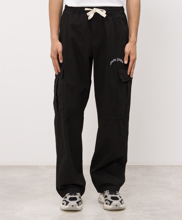 Palm Angels Чорні карго з вишивкою логотипа PMCF037S26FAB001 зображення 3