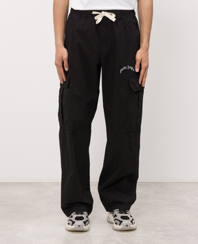Palm Angels Чорні карго з вишивкою логотипа PMCF037S26FAB001