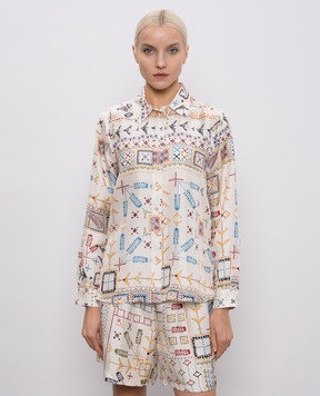 Momoni Белая блуза ARLES из шелка MOSH001MO01