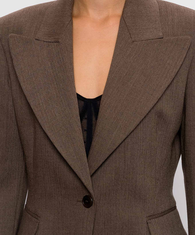 Ermanno Scervino Коричневый жакет с шерстью D496I312YAX изображение 5