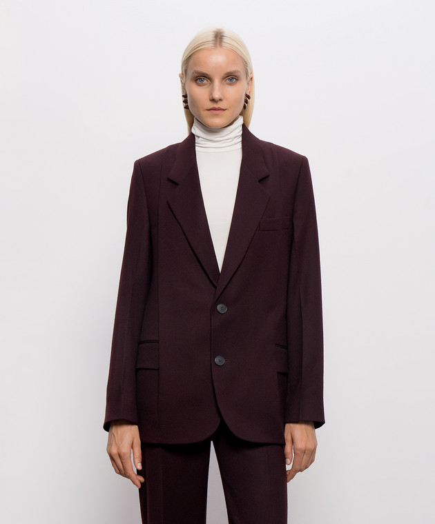 Victoria Beckham Бордовый жакет из шерсти 1326WJK007371A изображение 3