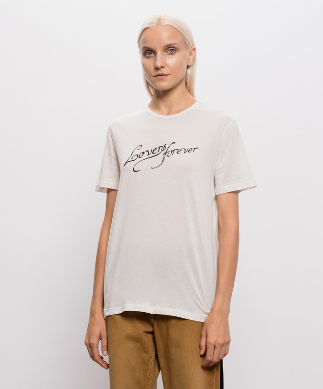 Ann Demeulemeester Футболка Baptist цвета айвори B0014217FA206 изображение 3