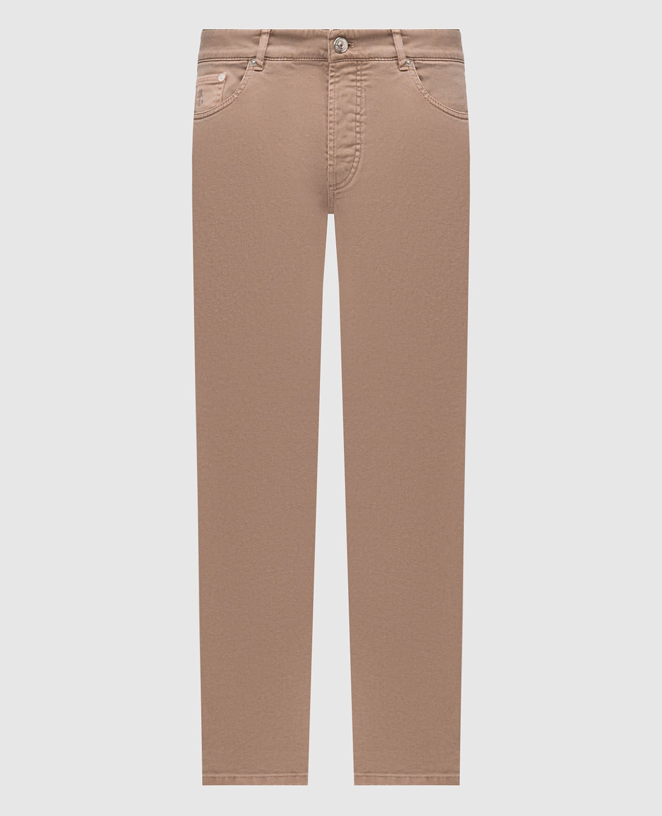 Коричневые джинсы с патчем логотипа