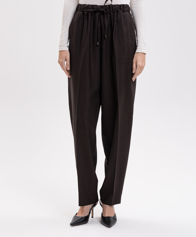 Kiton Коричневі штани з вовни D62106K0109I зображення 3