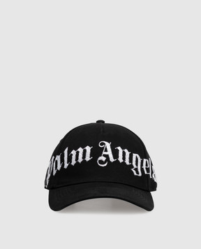 Palm Angels Чорна кепка з контрастною вишивкою логотипа PAMLB001FB005m