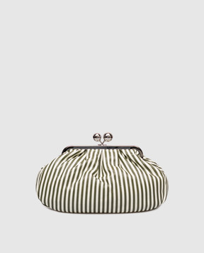 Max Mara Weekend Зелена шкіряна сумка в смужку WKAMEDIUM