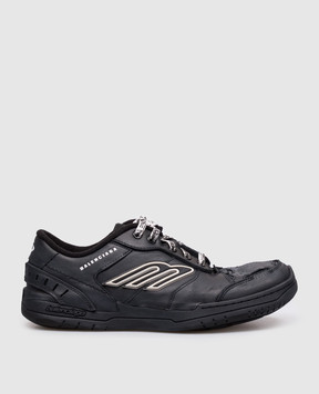 Balenciaga Чрні шкіряні кросівки Hamptons 841765WCURB