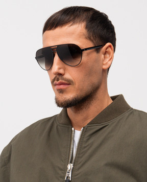 Stefano Ricci Чорні сонцезахисні окуляри Eagle SG22UMEACET