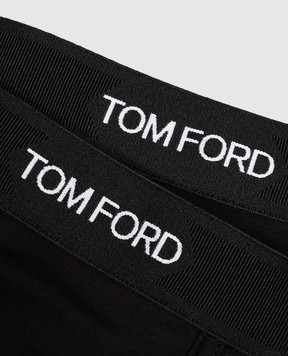 Tom Ford Набор черных трусов-брифов с узором логотипа T4XC11040