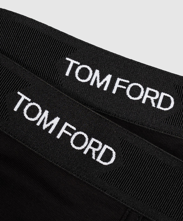 Tom Ford Набор черных трусов-брифов с узором логотипа T4XC11040 изображение 3