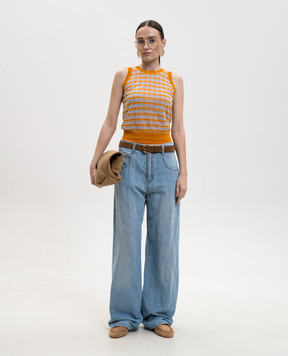 Ermanno Scervino Помаранчевий топ в клітинку D485L734GQK