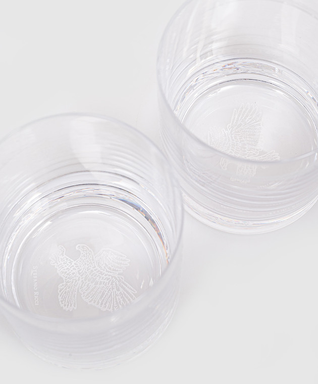 Stefano Ricci Набір склянок для віскі з принтом логотипа OCRLG003FEAGLE2pz зображення 2