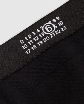 Maison Margiela MM6 Черные трусики слепые с узором эмблемы MKL840060