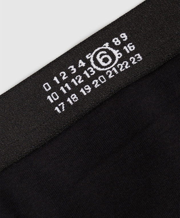 Maison Margiela MM6 Черные трусики слепые с узором эмблемы MKL840060 изображение 3