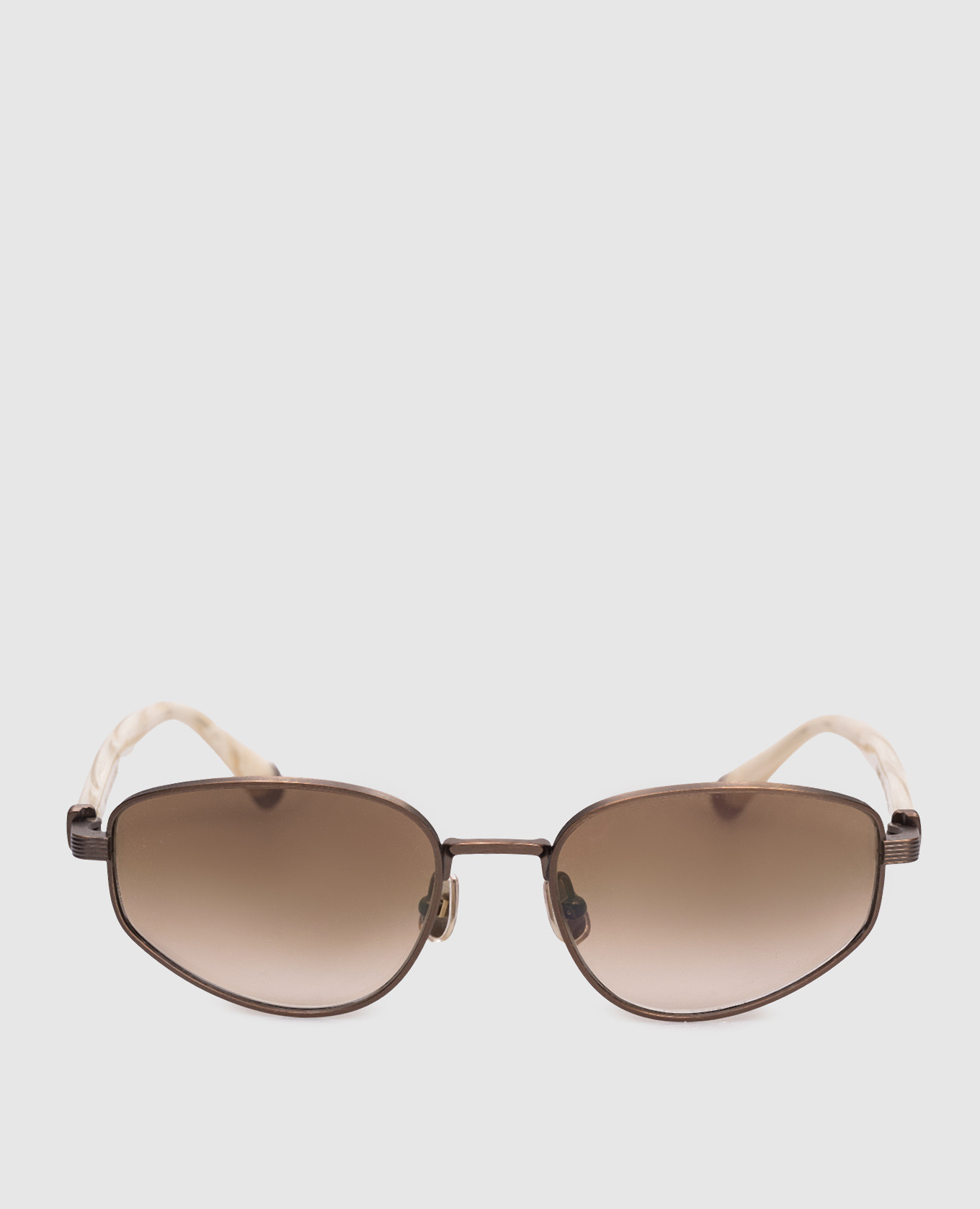 Коричневые солнцезащитные очки Intarsia Rays с гравировкой монограммы