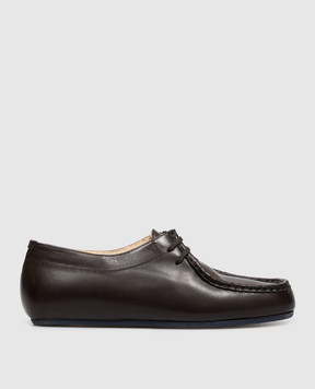 Jil Sander Коричневі шкіряні дербі на хутрі J15ZJ0035P7819