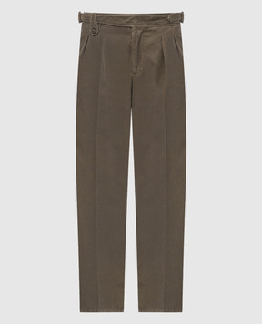 Brunello Cucinelli Зеленые вельветовые брюки M279NM5010