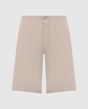 Off-White Бежевые шорты в эмблемы шаблон 44MCB09KF26F002
