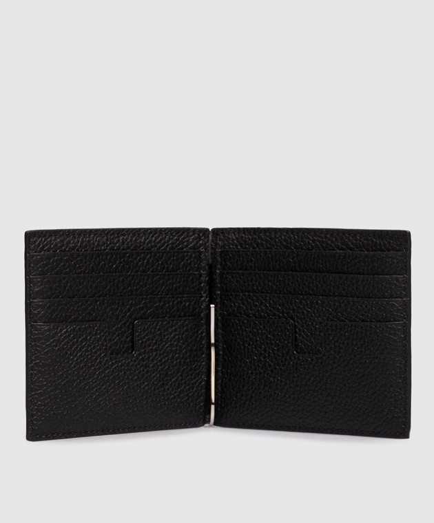 Tom Ford Черный кожаный портмоне с принтом логотипа Y0231LCL158S изображение 3