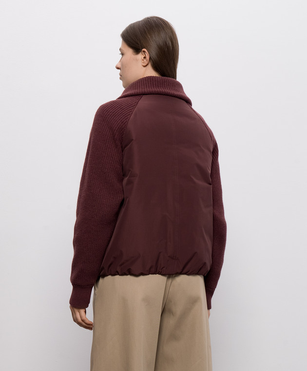 Brunello Cucinelli Бордовая пуховая куртка с шерстью и кашемиром MH5257294P изображение 4