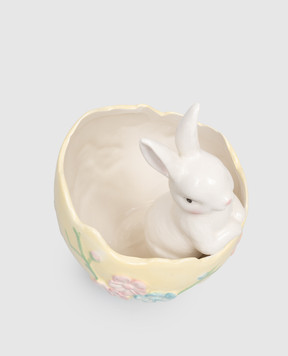 Palais Royal Жовта керамічна цукерниця у формі яйця з великоднім кроликом 38486