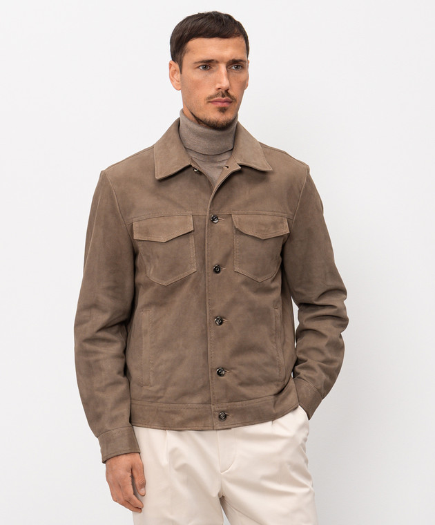 Peserico Коричневая замшевая куртка R52264C03CC550 изображение 3