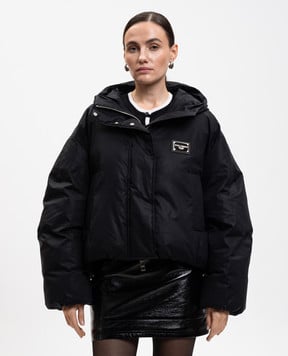 Dolce&Gabbana Черная утепленная куртка с логотипом F9R12TGDBVL