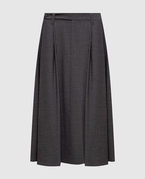 Brunello Cucinelli Серая юбка с шерстью MPW07G3951