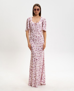 Twinset Рожева сукня максі в квітковий принт 261TP210A