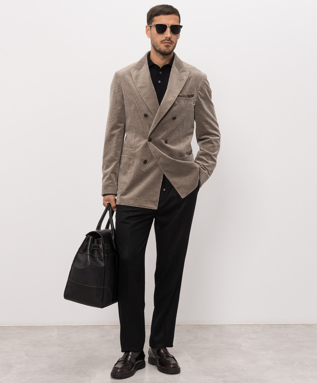 Brunello Cucinelli Брюки черного цвета из шерсти ME226E1710 изображение 2