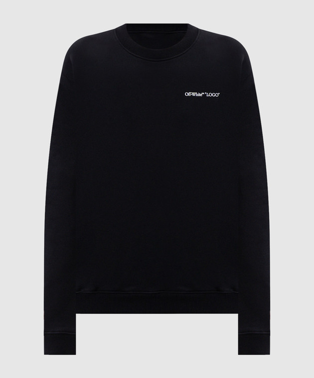 Off-White Чорний світшот з принтом логотипа 2FE00504T