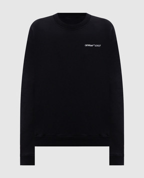 Off-White Чорний світшот з принтом логотипа 2FE00504T