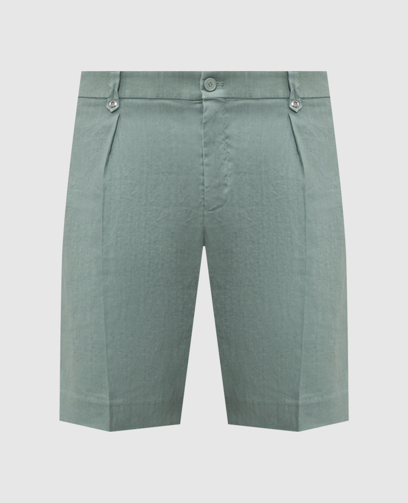 Зеленые шорты с льном