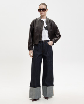 Givenchy Темно-сині джинси з відворотами BW51AZ518M