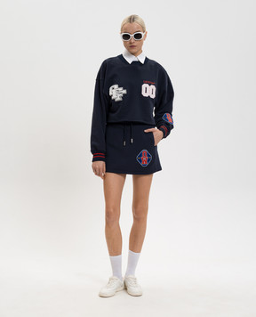 Off-White Синя спідниця міні з нашивкою логотипа 2CK006S26FLE001