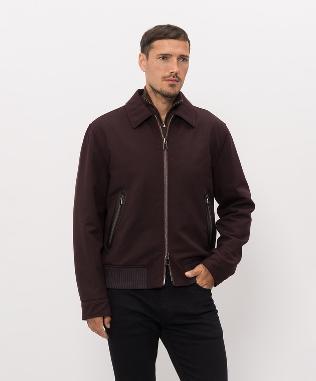ISAIA Бордова куртка з вовни SX732494370 зображення 3