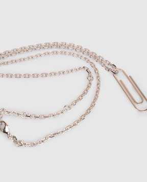 Off-White Сріблястий ланцюжок з підвіскою Paperclip OMOB169S26MET001