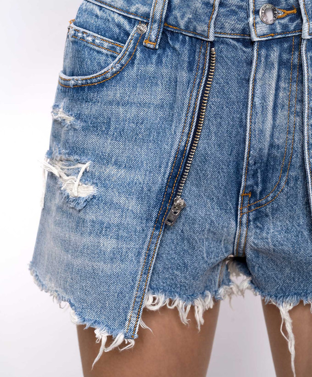 Alexander Wang Сині джинсові шорти подвійної конструкції з проріхами 4DC2265153 зображення 5