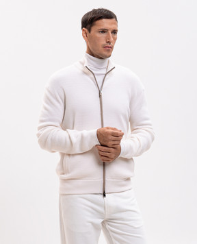 Canali Кардиган из шерсти и кашемира цвета айвори MK02547C1238