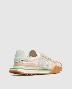 Dolce&Gabbana Бежевые комбинированные кроссовки DG Athletic с логотипом CK2384AZ681