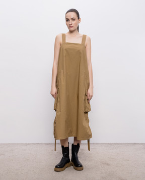 Y`S Yamamoto Коричнева сукня-карго YKD18016