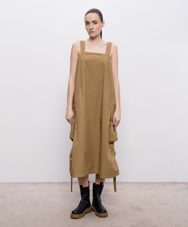 Y`S Yamamoto Коричнева сукня-карго YKD18016 зображення 3