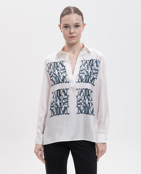 Max Mara Блуза FILTRO із шовку з принтом логотипа MXMFILTRO