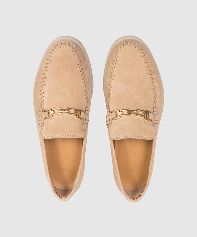 Bally Бежеві замшеві лофери Switz Moc WF200PSU044 зображення 4