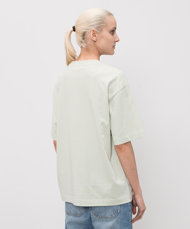 Off-White Зелена футболка з принтом логотипа 44MAA120S26J00H зображення 4