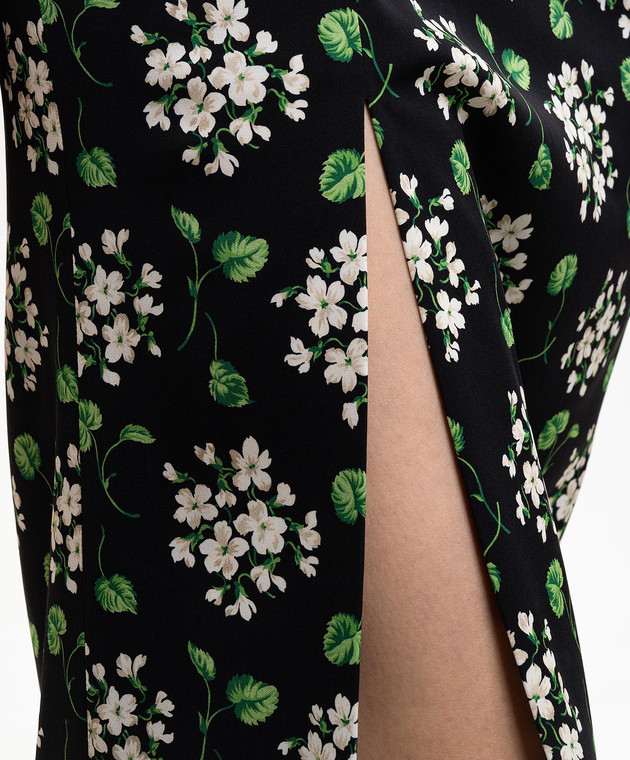 Dolce&Gabbana Чорна сукня із шовку в принт F664HTFSA85 зображення 4