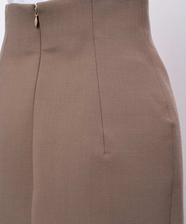 Thierry Mugler Коричневая юбка-карандаш с шерстью 26S1JU05911032 изображение 5
