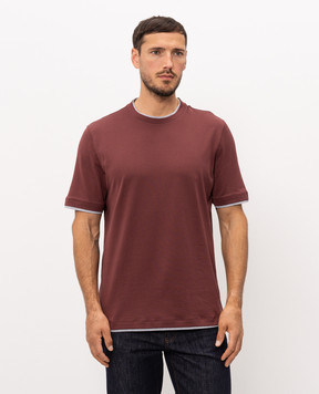 Brunello Cucinelli Футболка бордового цвета M0B137427