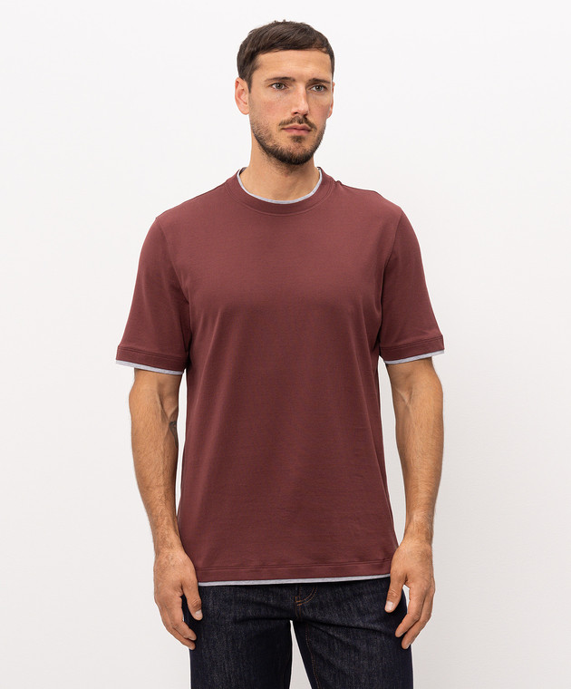 Brunello Cucinelli Футболка бордового цвета M0B137427 изображение 2