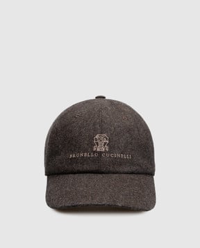 Brunello Cucinelli Коричнева кепка з вовни M038P9850